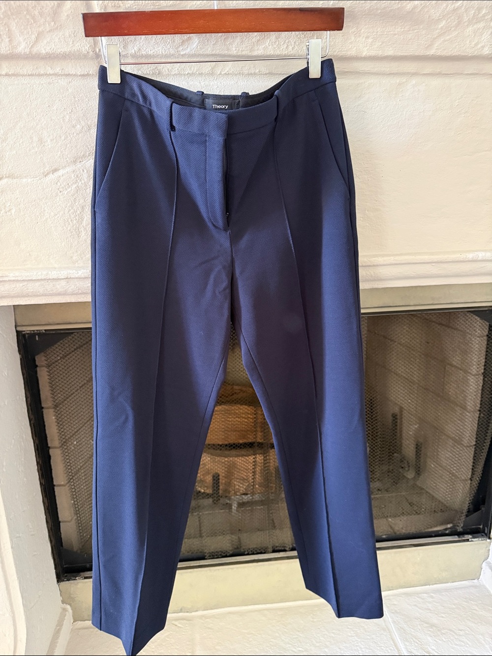 Theory Women’s Navy Straight-Leg Dress Pants